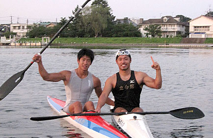 立命館大学体育会カヌー部　渡邊大規さん、松崎陽祐さん