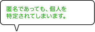 匿名であっても、個人を特定されてしまいます。