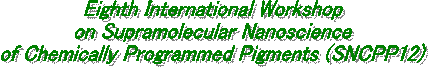 Seventh International Workshop
on Supramolecular Nanoscience
of Chemically Programmed Pigments (sncpp12)