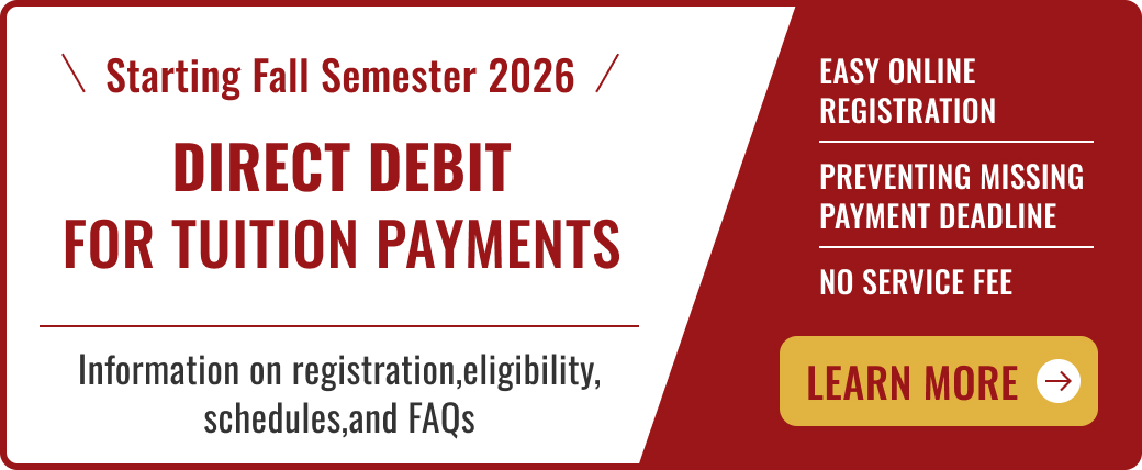 Starting Fall Semester 2026.DIRECT DEBIT FOR TUITION PAYMENTS