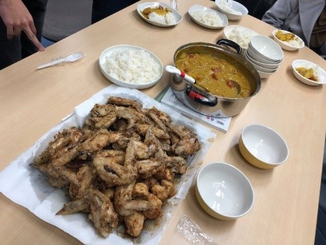A lunch party (Halal curry and chicken)